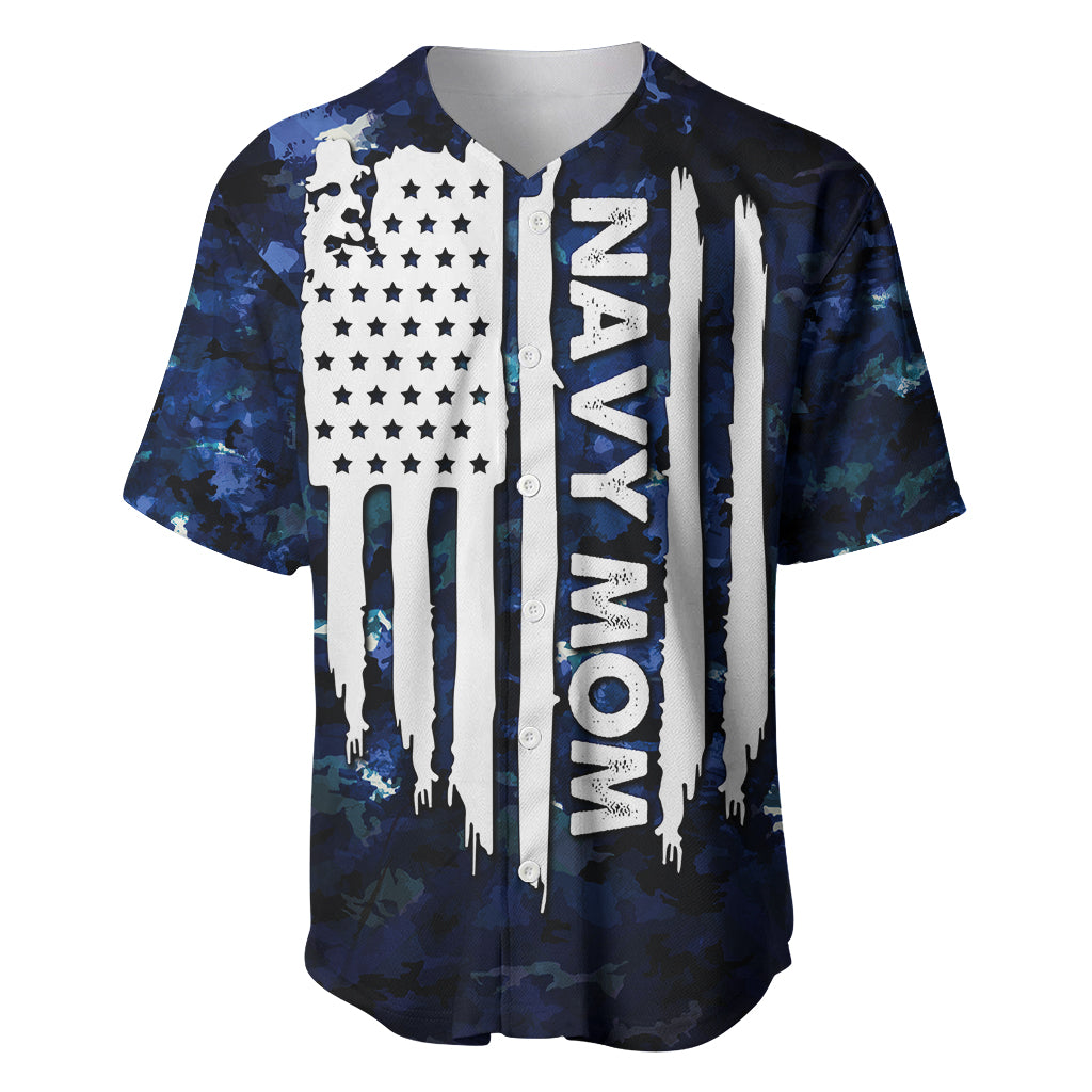 Mother's Day - Navy Mom Camo Style Mom's Love Is Stronger Than Waves Baseball Jersey TS07 - Wonder Print Shop