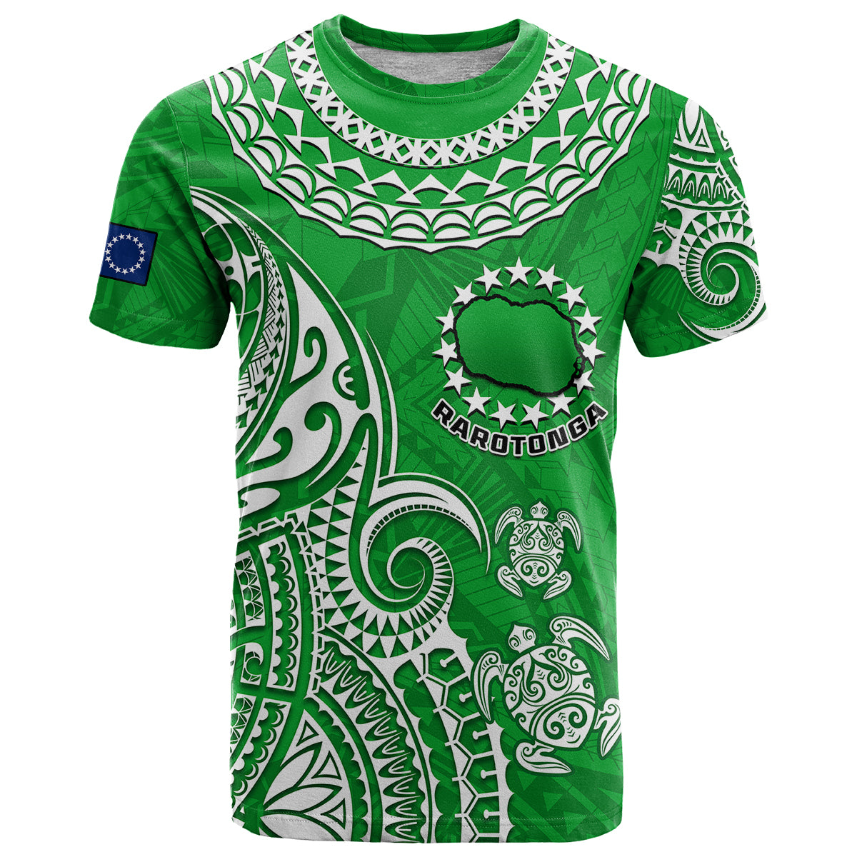 Custom Rarotonga Cook Islands Polynesian Turtle Art T Shirt - Wonder Print Shop