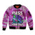 (Custom Personalised) Bass Fishing is Life Hook Sport Largemouth Pink Sleeve Zip Bomber Jacket - Wonder Print Shop