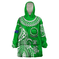 (Custom Personalised) Rarotonga Cook Islands Polynesian Turtle Art Wearable Blanket Hoodie - Wonder Print Shop