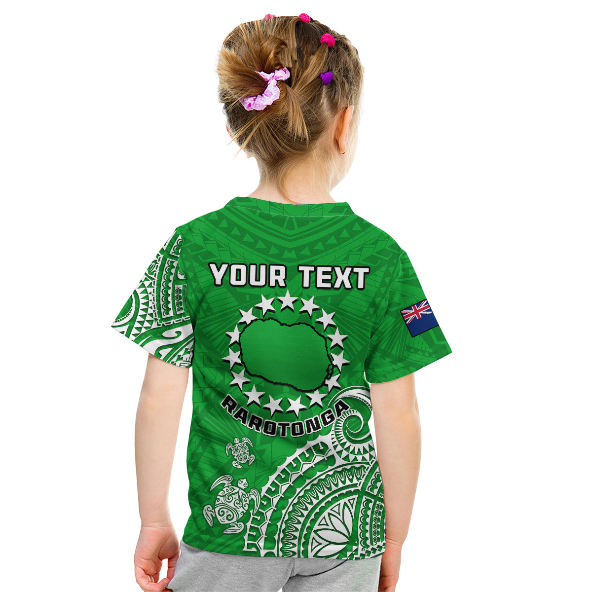 (Custom Personalised) Rarotonga Cook Islands Polynesian Turtle Art Kid T Shirt - Wonder Print Shop