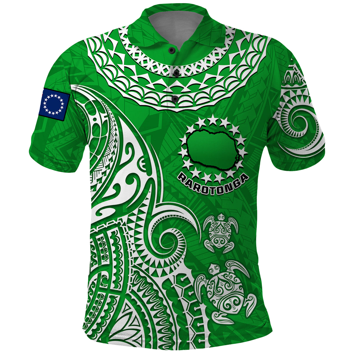 Custom Rarotonga Cook Islands Polynesian Turtle Art Polo Shirt - Wonder Print Shop