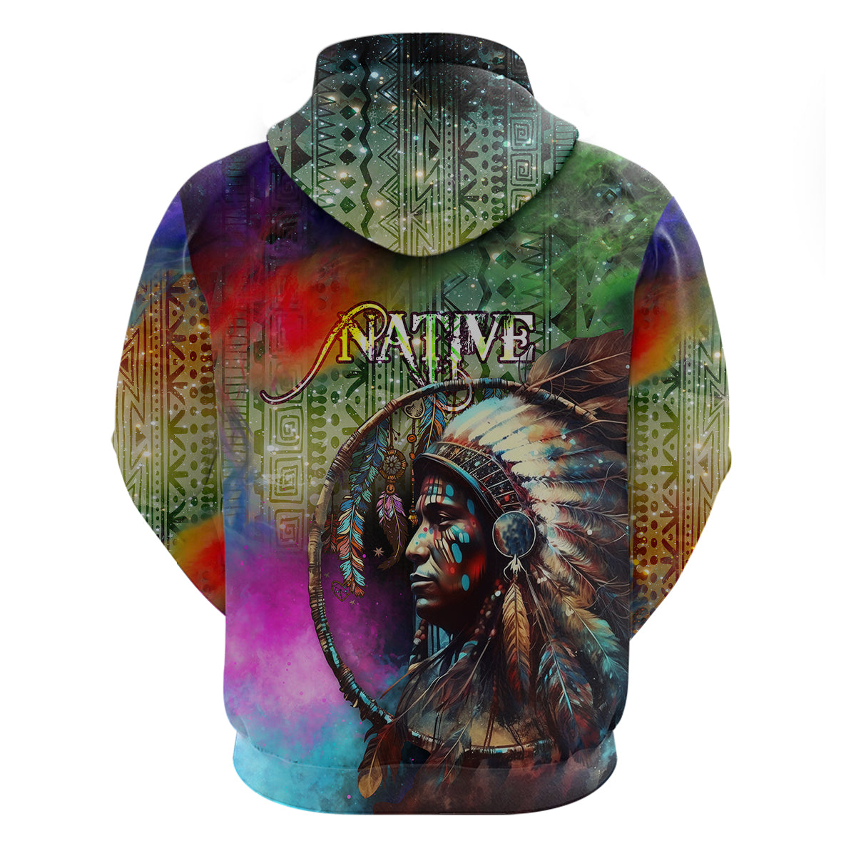 Native American Indian Chief Man Headdress Hoodie - Wonder Print Shop