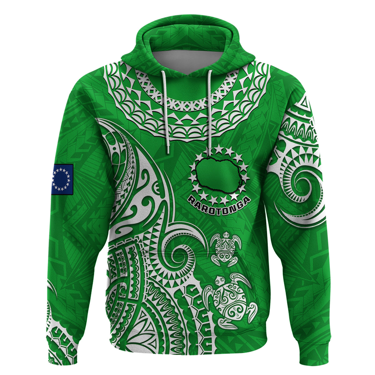 Custom Rarotonga Cook Islands Polynesian Turtle ArHoodie - Wonder Print Shop