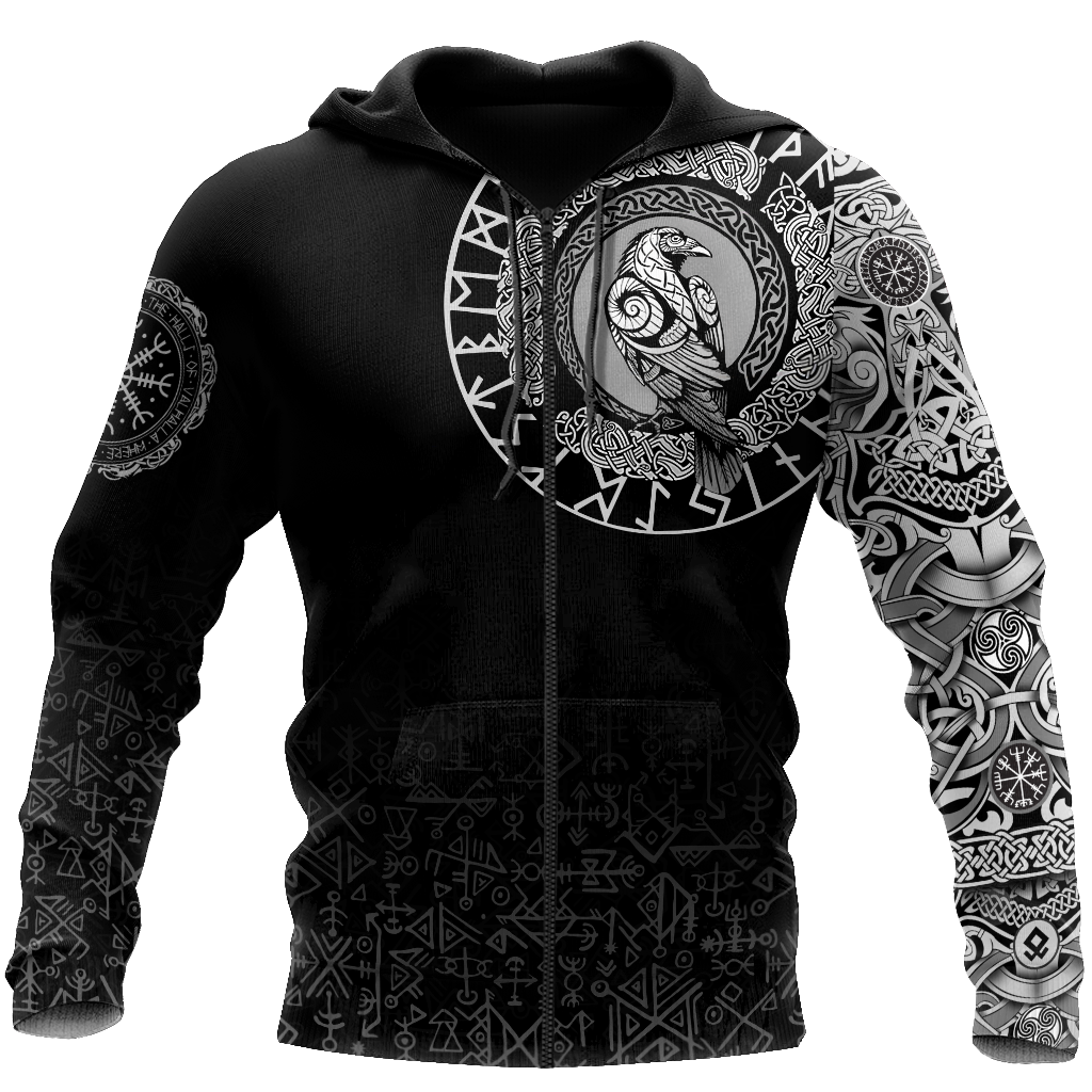 Viking Clothing Viking Raven Special Tattoo Hoodie RLT12 - Wonder Print Shop