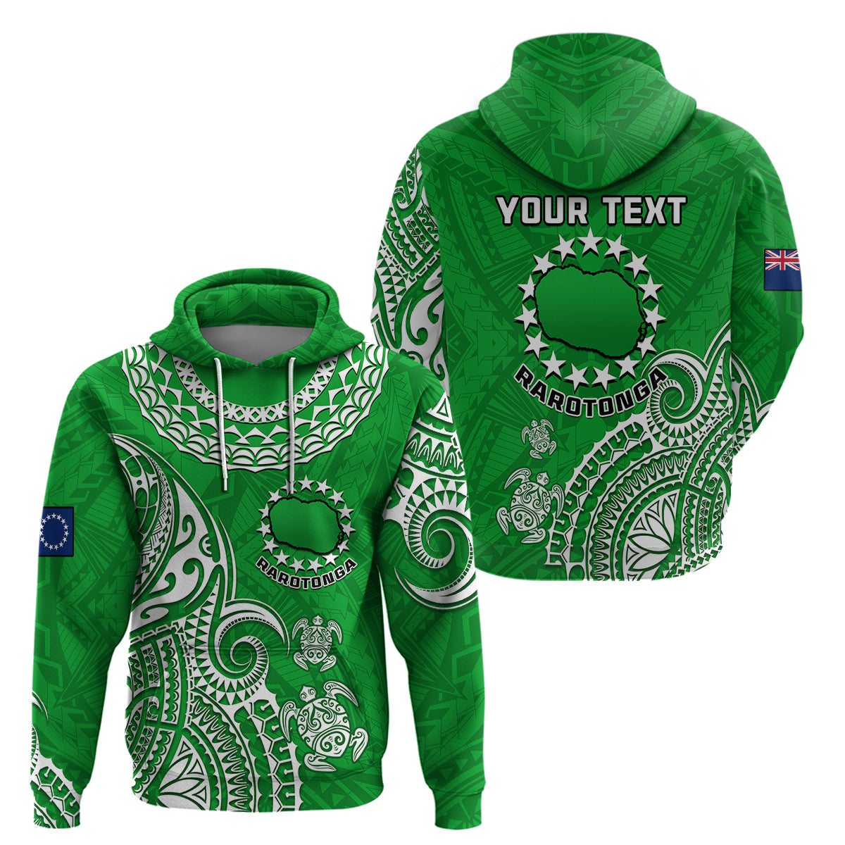 Custom Rarotonga Cook Islands Polynesian Turtle ArHoodie - Wonder Print Shop