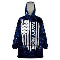 Mother's Day - Navy Mom Camo Style Mom's Love Is Stronger Than Waves Wearable Blanket Hoodie TS07 - Wonder Print Shop
