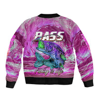 (Custom Personalised) Bass Fishing is Life Hook Sport Largemouth Pink Bomber Jacket LT9 - Wonder Print Shop
