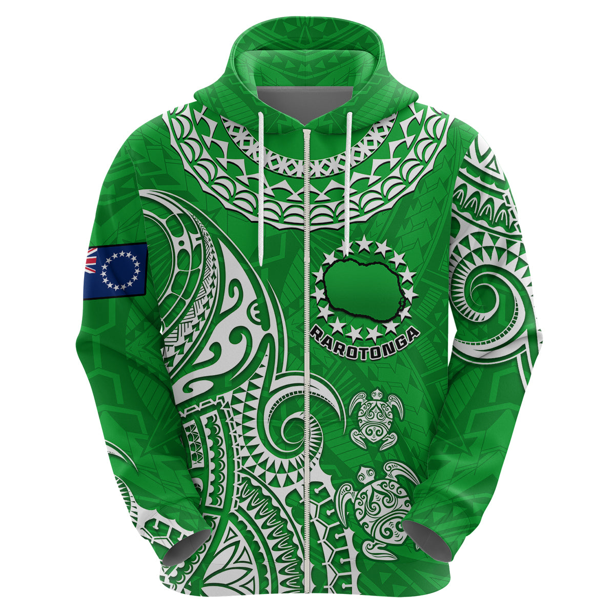 Custom Rarotonga Cook Islands Polynesian Turtle ArHoodie - Wonder Print Shop