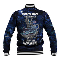 Mother's Day - Navy Mom Camo Style Mom's Love Is Stronger Than Waves Baseball Jacket TS07 - Wonder Print Shop