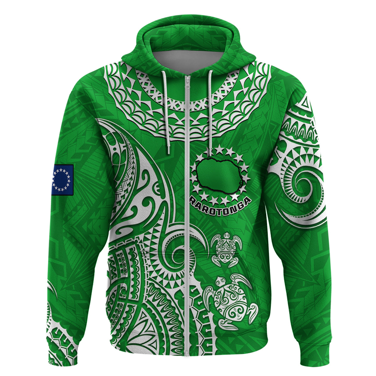 Custom Rarotonga Cook Islands Polynesian Turtle ArHoodie - Wonder Print Shop