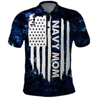 Mothers Day Navy Mom Camo Style Moms Love Is Stronger Than Waves Polo Shirt TS07 - Wonder Print Shop