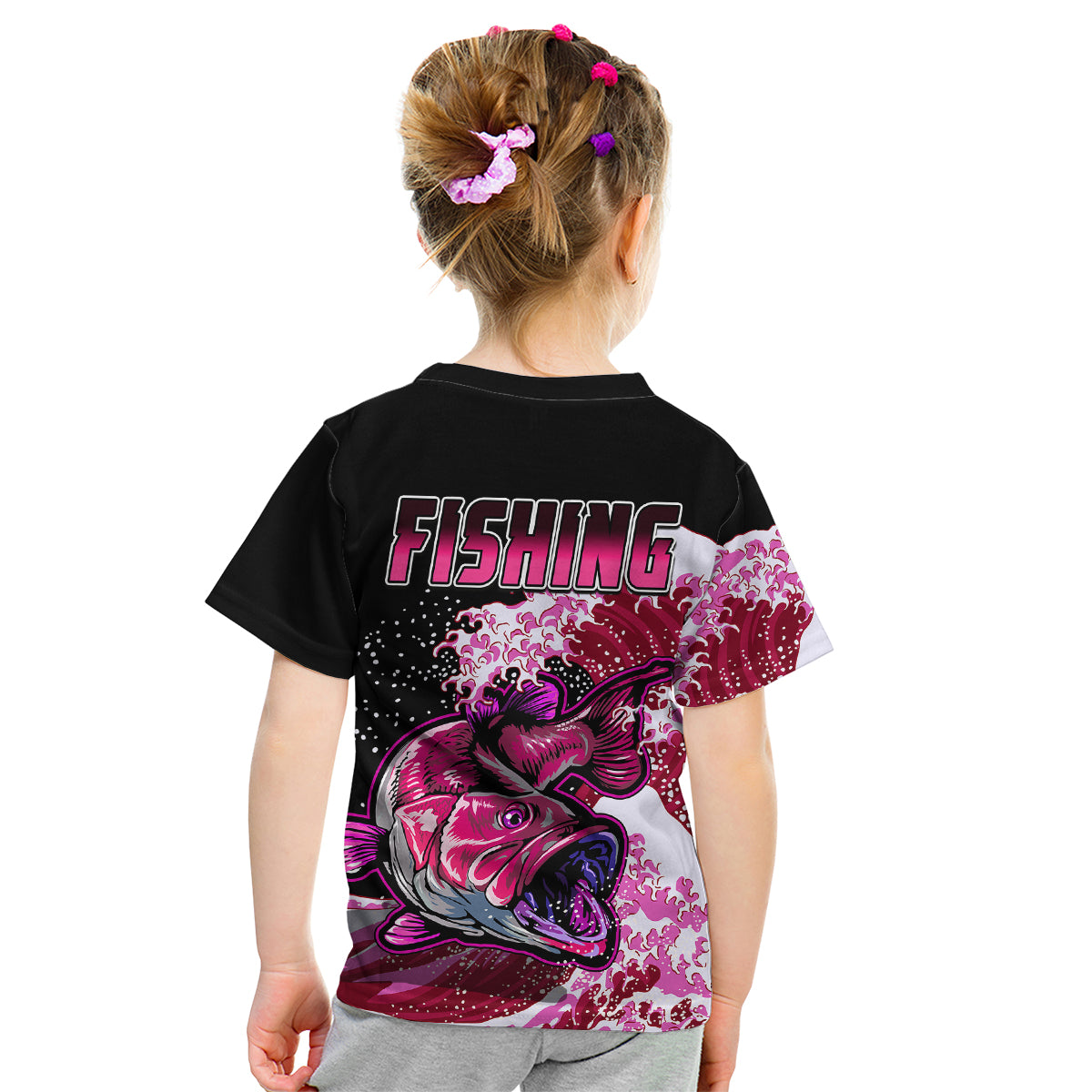 Largemouth Bass Fishing Pink Kid T Shirt - Wonder Print Shop