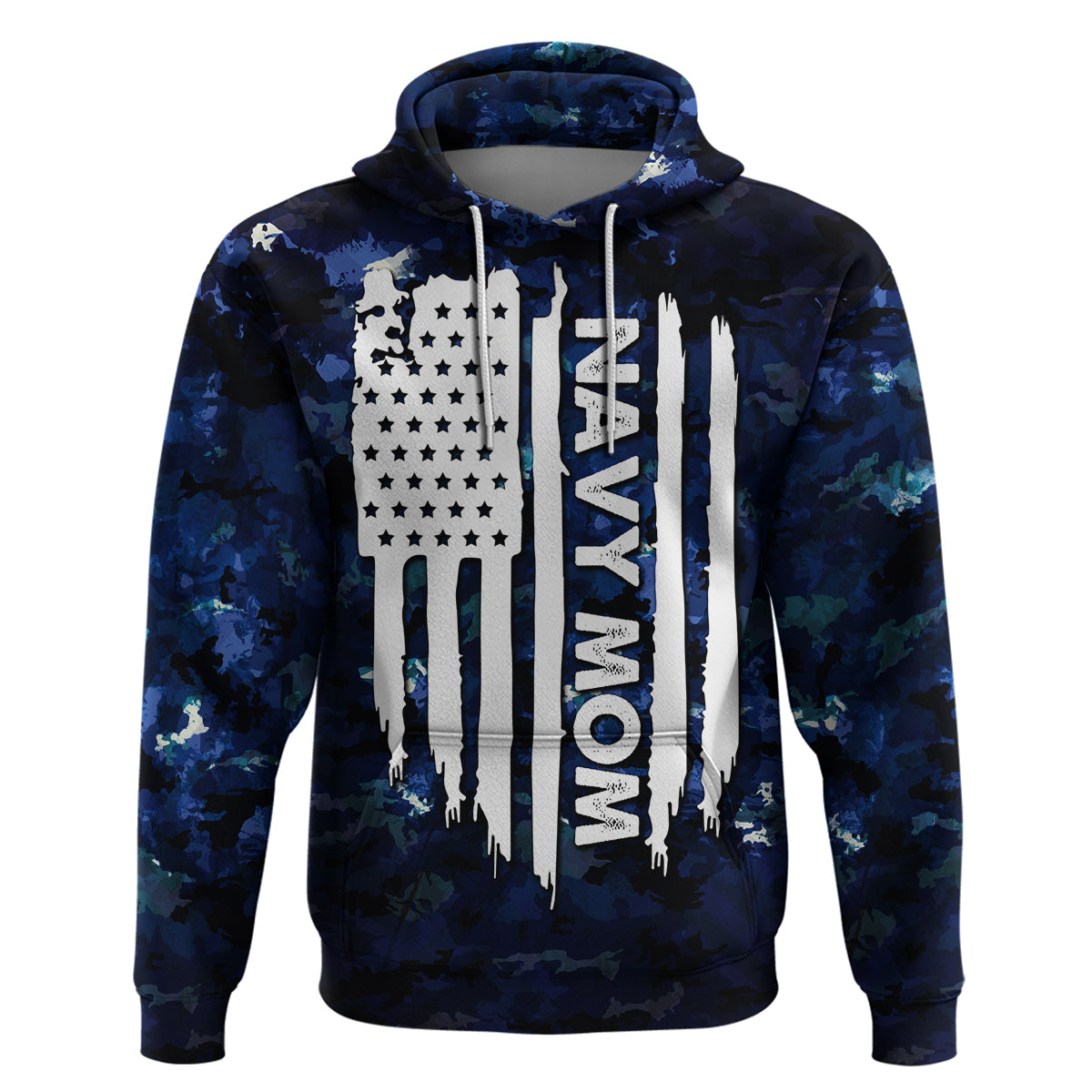 Mothers Day Navy Mom Camo Style Moms Love Is Stronger Than Waves Hoodie TS07 - Wonder Print Shop
