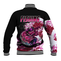 Largemouth Bass Fishing Pink Baseball Jacket LT9 - Wonder Print Shop