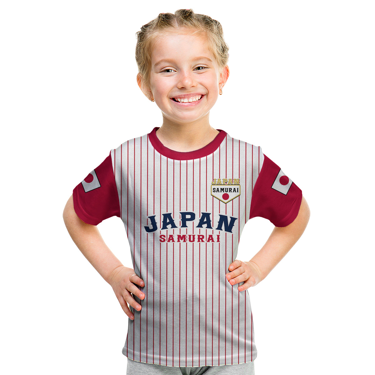 (Custom Text And Number) Japan 2023 Baseball Simple Style Kid T Shirt - Wonder Print Shop