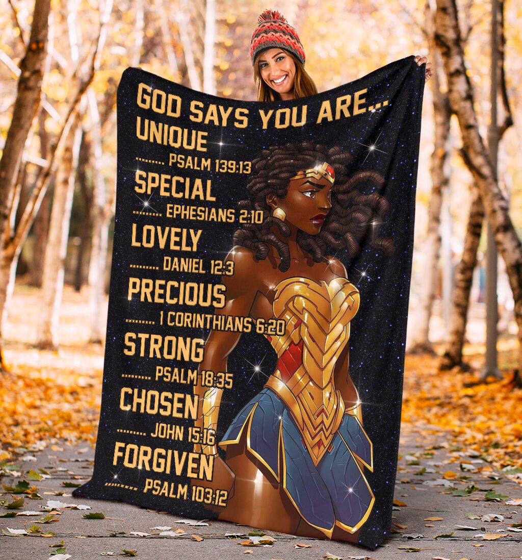 black-girl-god-says-you-are-african-american-flannel-blanket