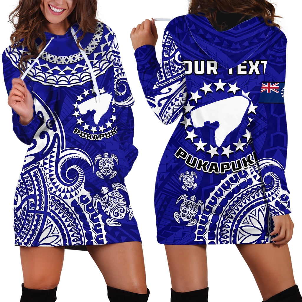 (Custom Personalised) Pukapuka Cook Islands Polynesian Turtle Art Hoodie Dress - Wonder Print Shop