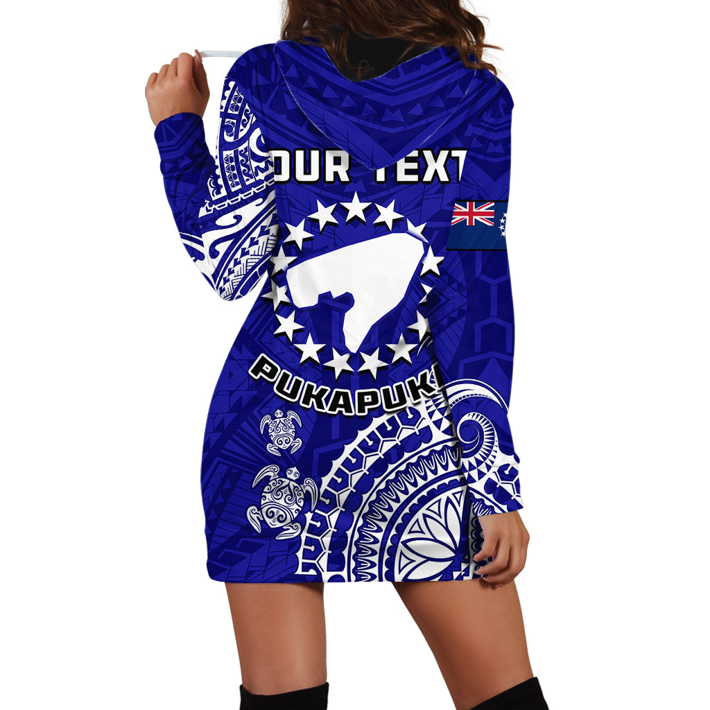 (Custom Personalised) Pukapuka Cook Islands Polynesian Turtle Art Hoodie Dress - Wonder Print Shop