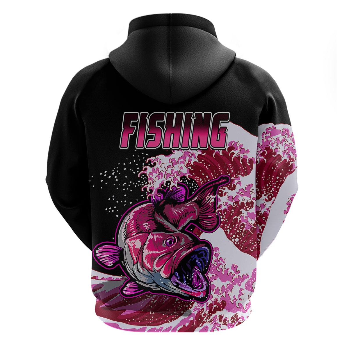 Largemouth Bass Fishing Pink Hoodie - Wonder Print Shop