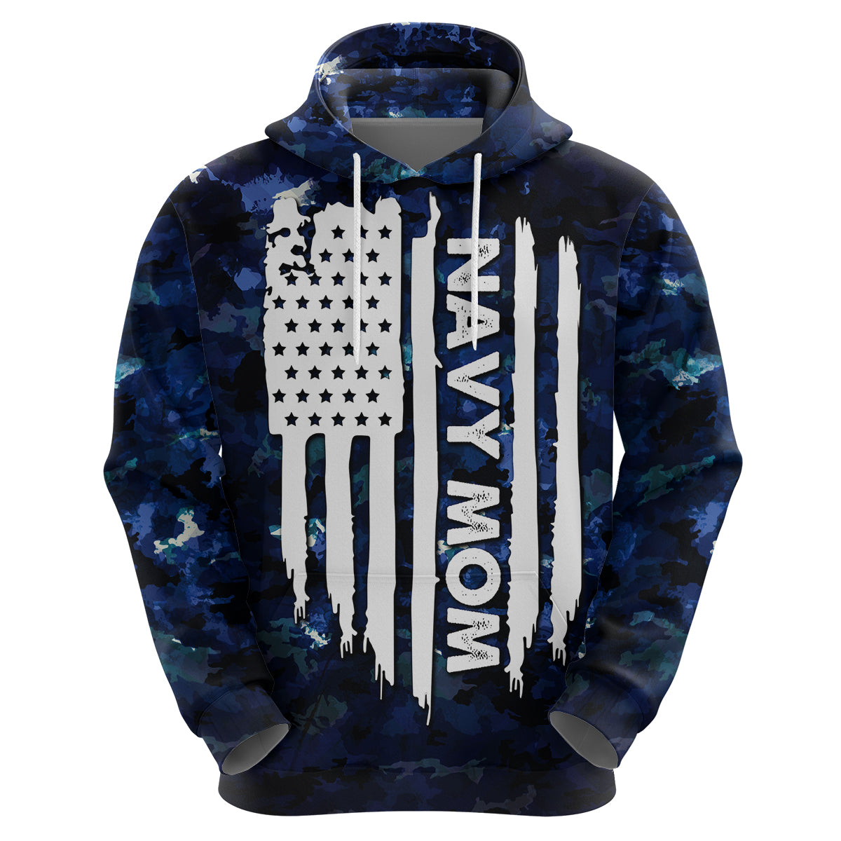 Mothers Day Navy Mom Camo Style Moms Love Is Stronger Than Waves Hoodie TS07 - Wonder Print Shop