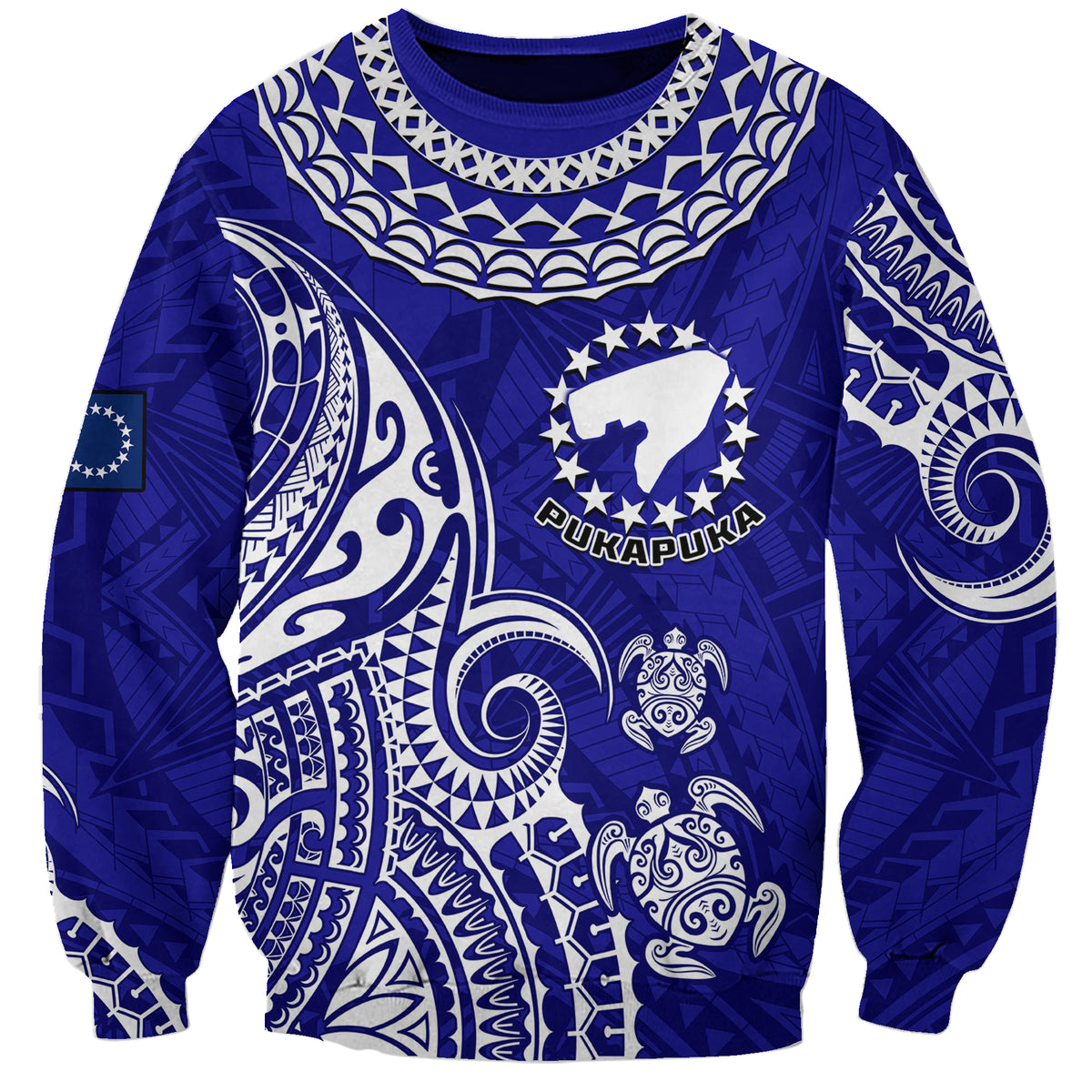 (Custom Personalised) Pukapuka Cook Islands Polynesian Turtle Art Sweatshirt - Wonder Print Shop