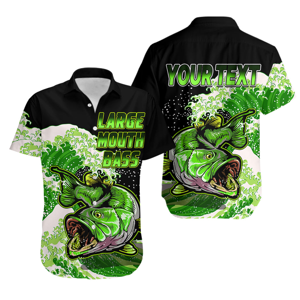 (Custom Personalised) Bass Fishing Green Hawaiian Shirt - Wonder Print Shop
