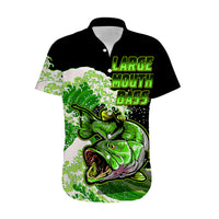 (Custom Personalised) Bass Fishing Green Hawaiian Shirt - Wonder Print Shop