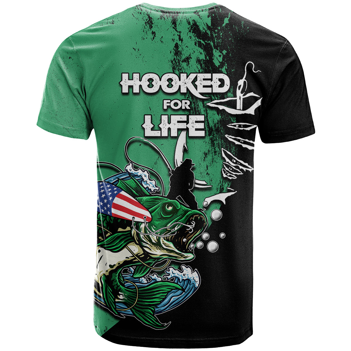 Bass Fishing Tournament Hooked For Life T Shirt TS07 - Wonder Print Shop