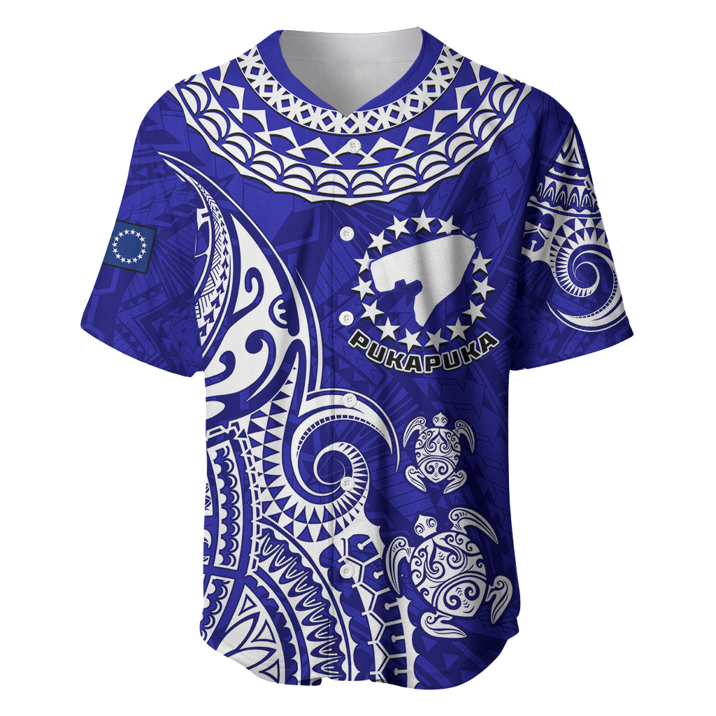 (Custom Personalised) Pukapuka Cook Islands Polynesian Turtle Art Baseball Jersey - Wonder Print Shop