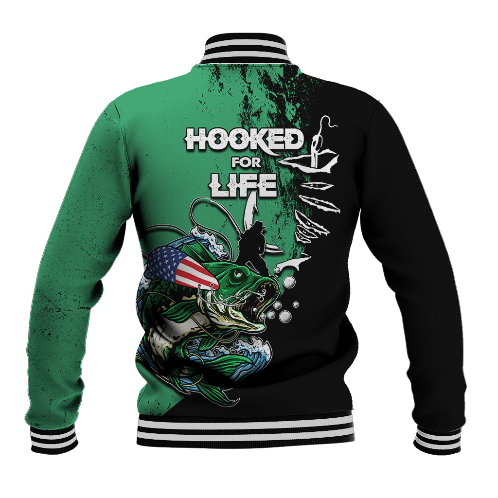 Bass Fishing Tournament - Hooked For Life Baseball Jacket TS07 - Wonder Print Shop