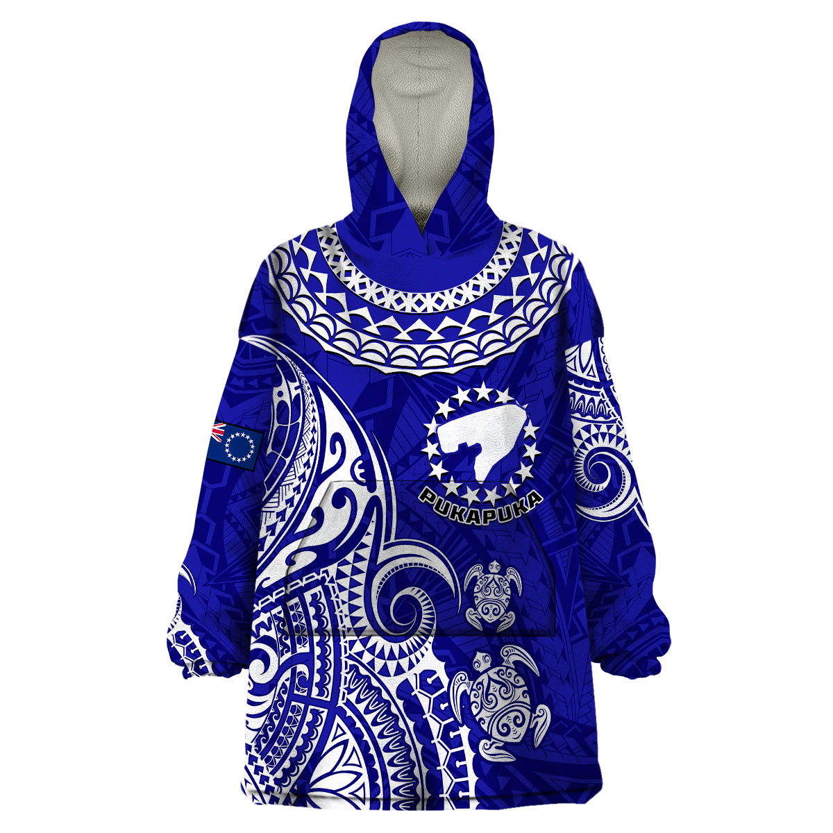 (Custom Personalised) Pukapuka Cook Islands Polynesian Turtle Art Wearable Blanket Hoodie - Wonder Print Shop