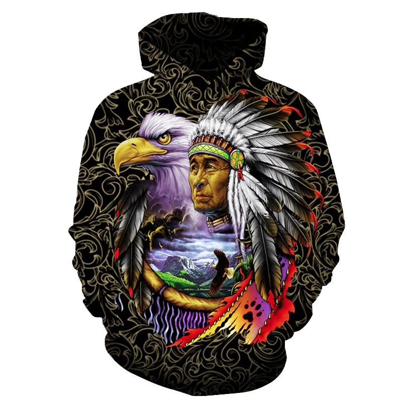Chief and Eagle Native American All Over Hoodie LT10 - Wonder Print Shop
