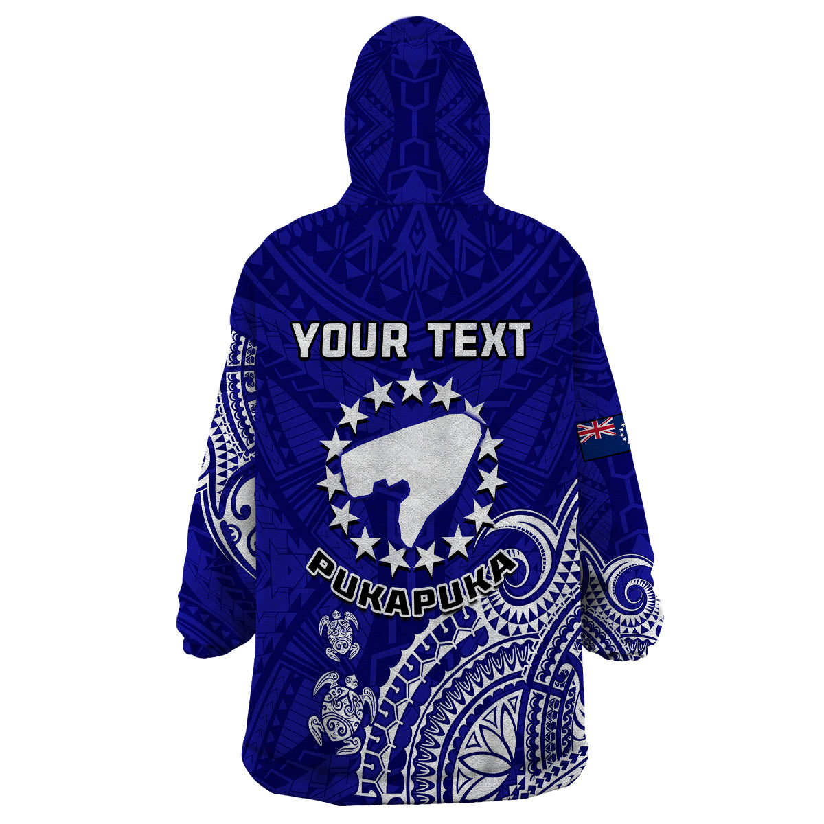 (Custom Personalised) Pukapuka Cook Islands Polynesian Turtle Art Wearable Blanket Hoodie - Wonder Print Shop