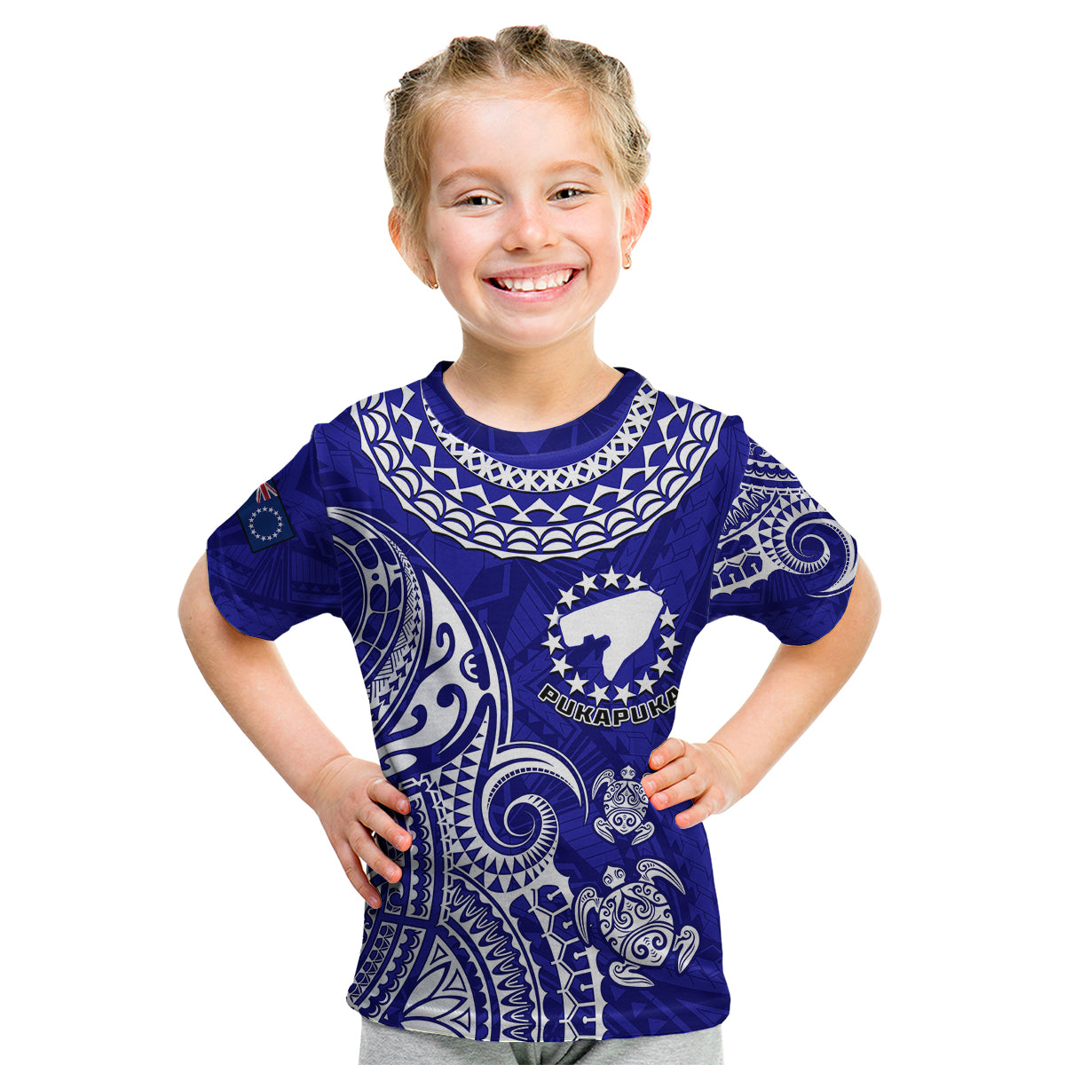 (Custom Personalised) Pukapuka Cook Islands Polynesian Turtle Art Kid T Shirt - Wonder Print Shop