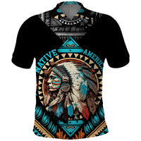 Native American Indian Girl Chief Colorful Feathered Painting Polo Shirt - Wonder Print Shop