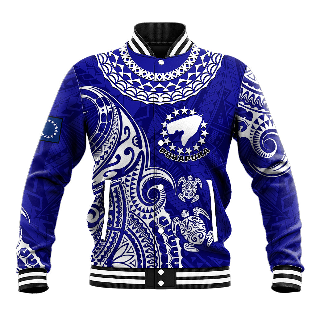 (Custom Personalised) Pukapuka Cook Islands Polynesian Turtle Art Baseball Jacket - Wonder Print Shop