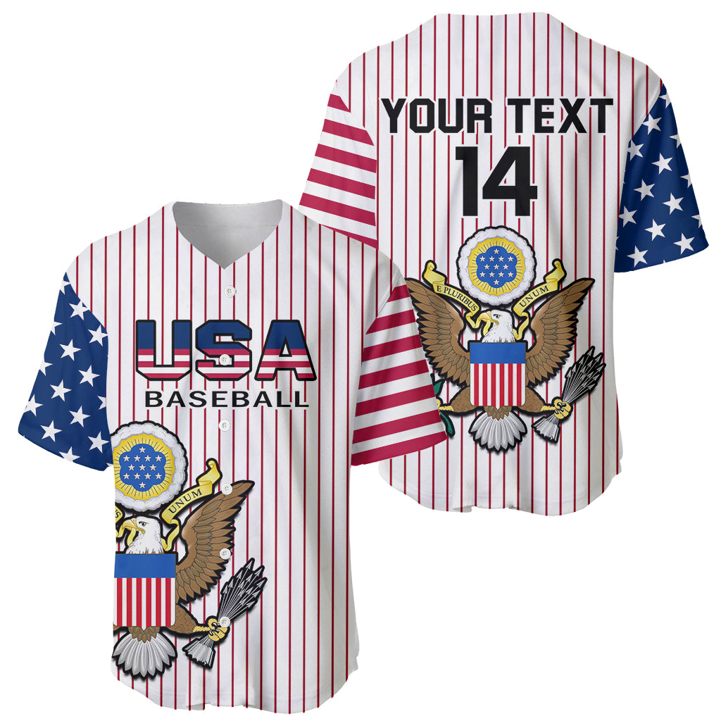 (Custom Text And Number) United States 2023 Baseball USA Coat Of Arms Baseball Jersey - Wonder Print Shop