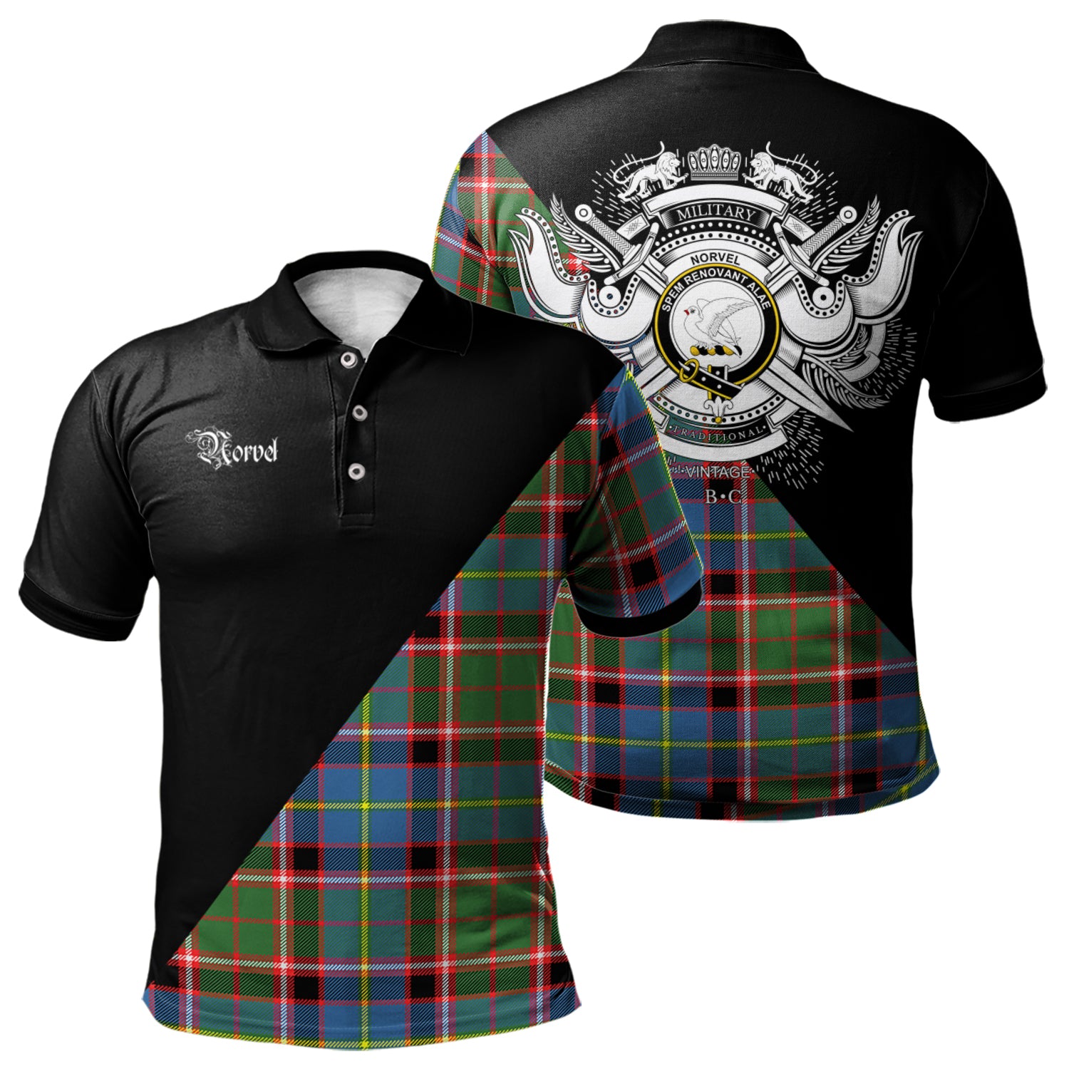 scottish-norvel-clan-crest-military-logo-tartan-polo-shirt