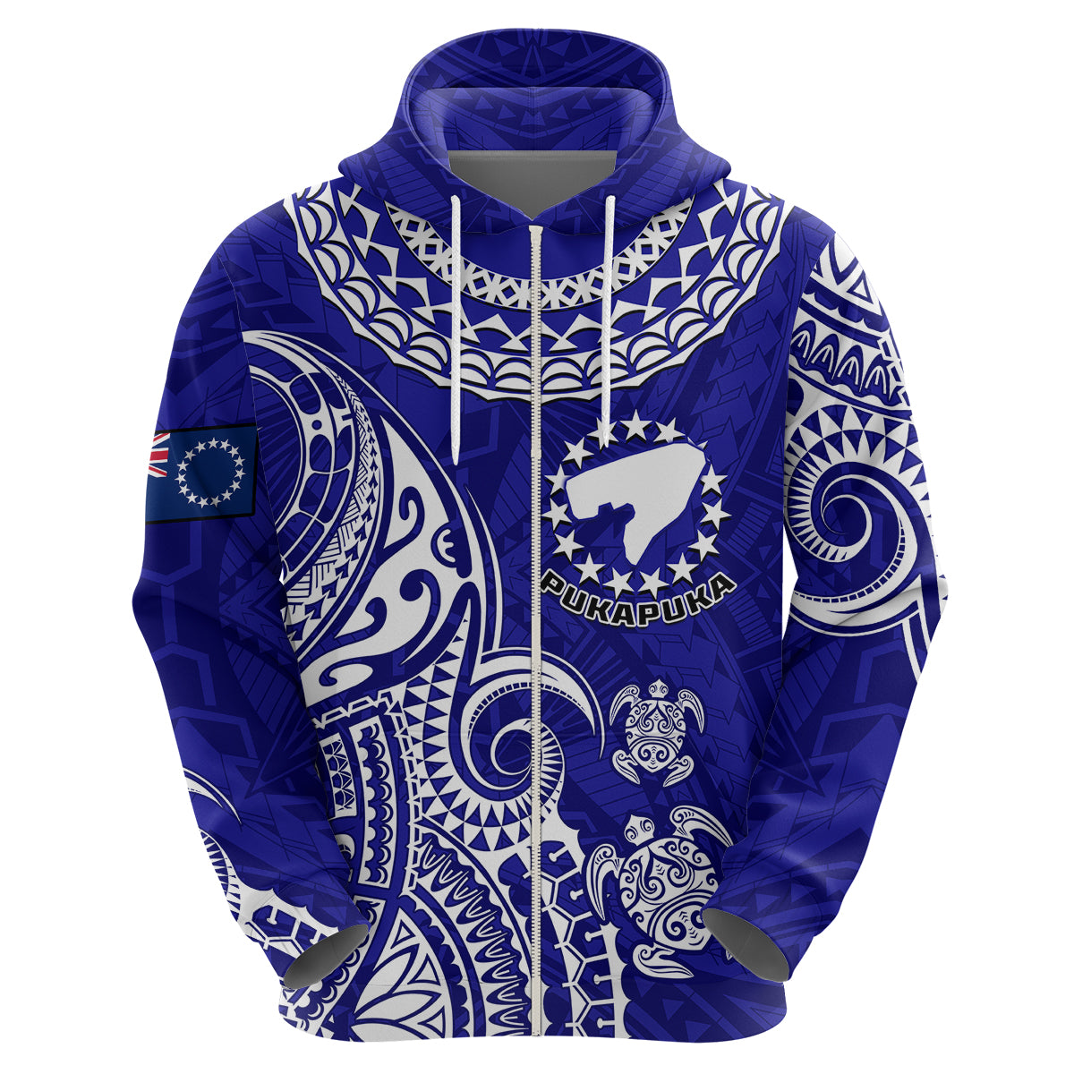 Custom Pukapuka Cook Islands Polynesian Turtle ArHoodie - Wonder Print Shop