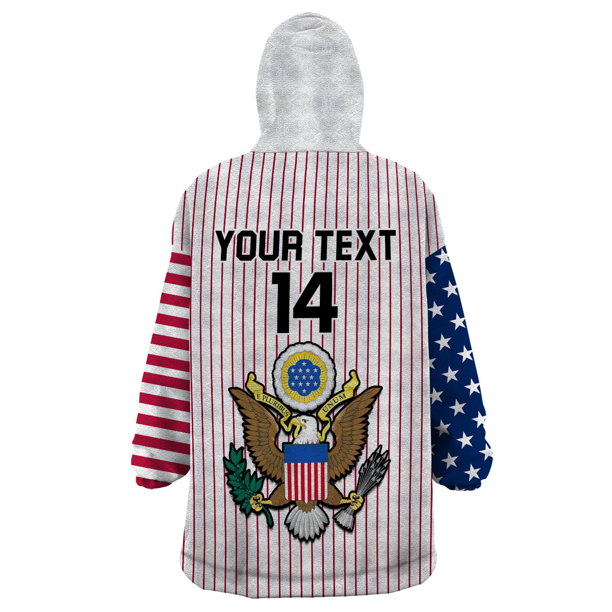 (Custom Text And Number) United States 2023 Baseball USA Coat Of Arms Wearable Blanket Hoodie - Wonder Print Shop