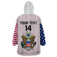 (Custom Text And Number) United States 2023 Baseball USA Coat Of Arms Wearable Blanket Hoodie - Wonder Print Shop