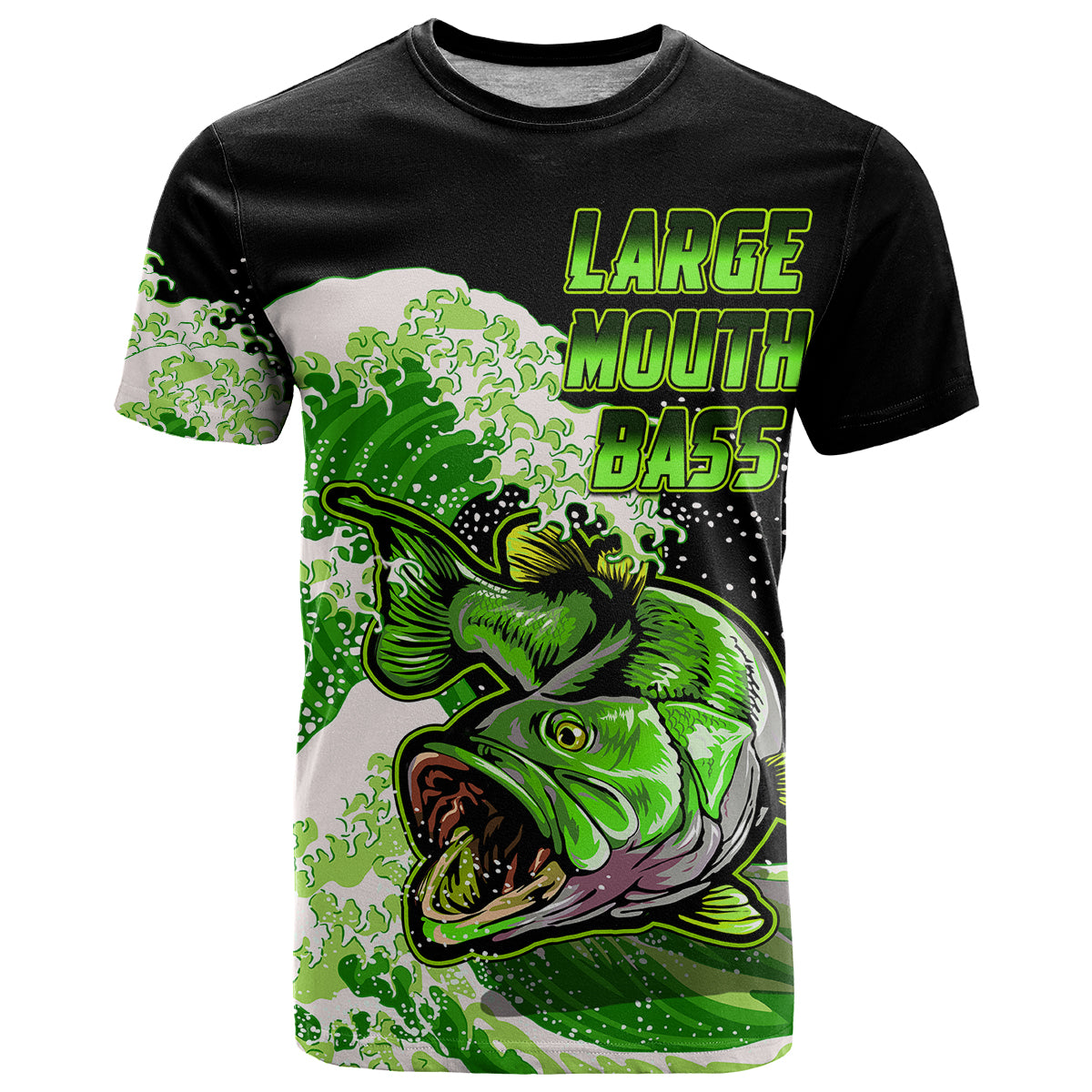 Custom Bass Fishing Green T Shirt - Wonder Print Shop