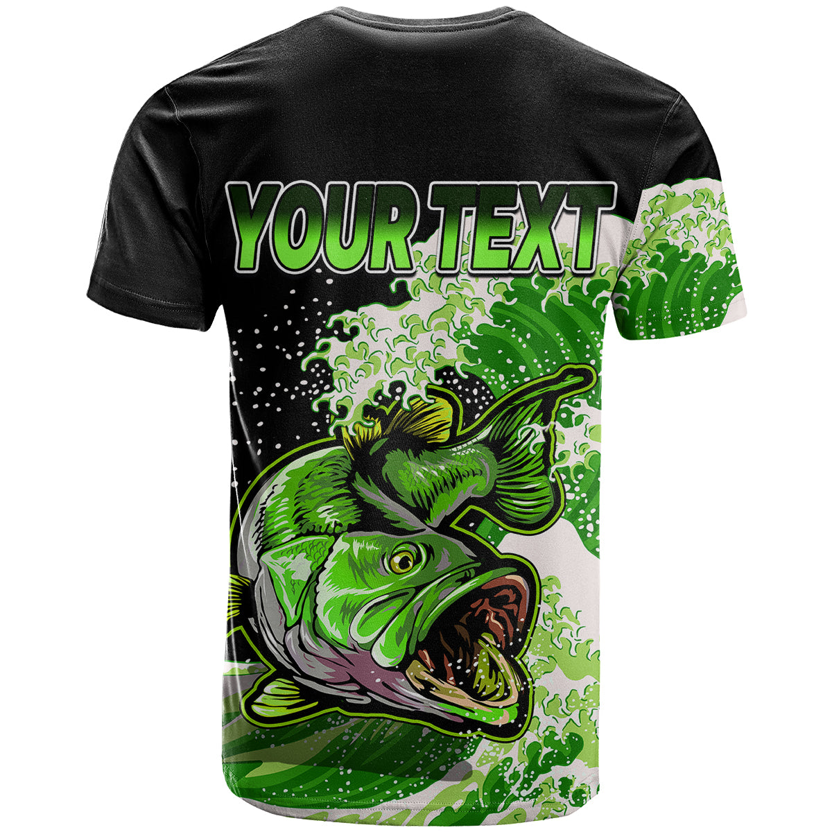 Custom Bass Fishing Green T Shirt - Wonder Print Shop