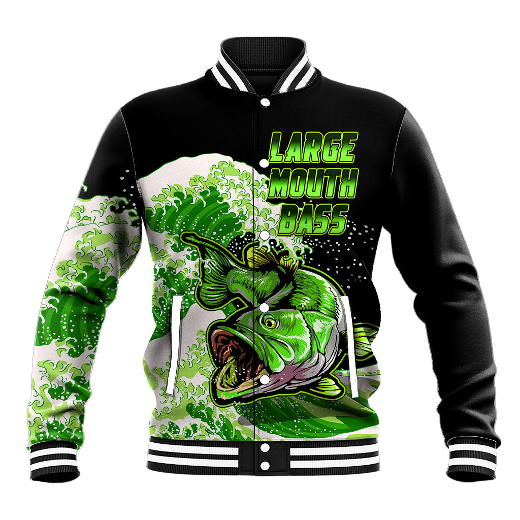 (Custom Personalised) Bass Fishing Green Baseball Jacket LT9 - Wonder Print Shop