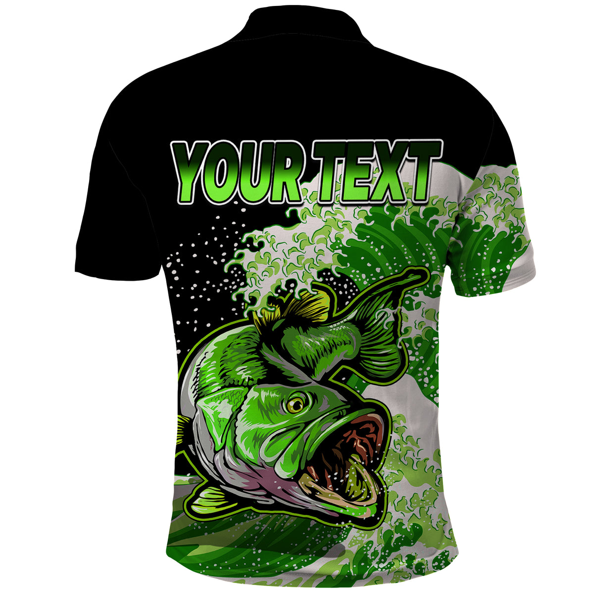 Custom Bass Fishing Green Polo Shirt - Wonder Print Shop