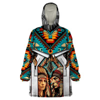 Native American Indian Indigenous Mix African Art Wearable Blanket Hoodie - Wonder Print Shop