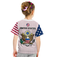 United States 2023 Baseball USA Coat Of Arms Kid T Shirt - Wonder Print Shop