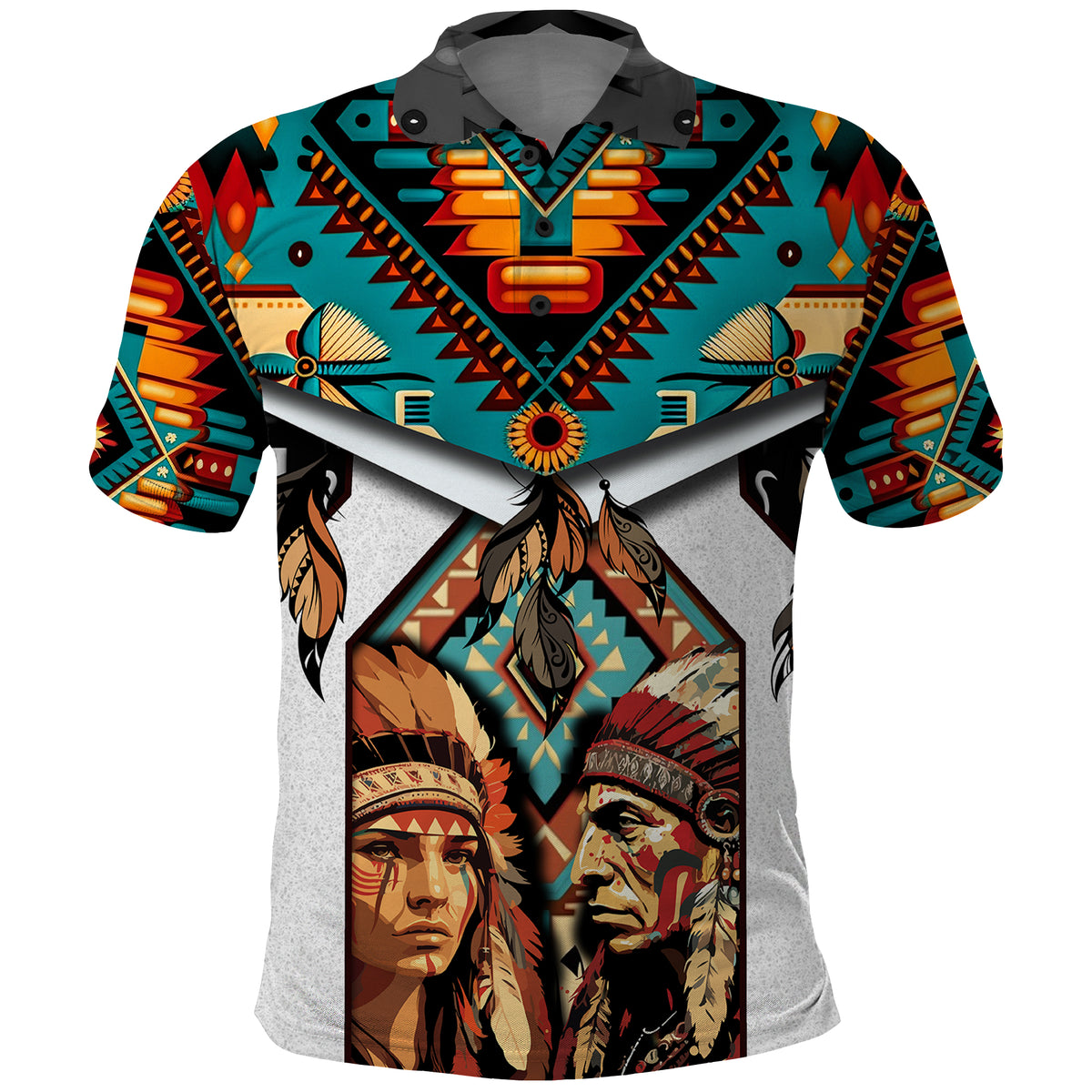 Native American Indian Indigenous Mix African Art Polo Shirt - Wonder Print Shop
