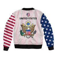 United States 2023 Baseball USA Coat Of Arms Sleeve Zip Bomber Jacket - Wonder Print Shop